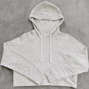 Grey Cropped Hoodie